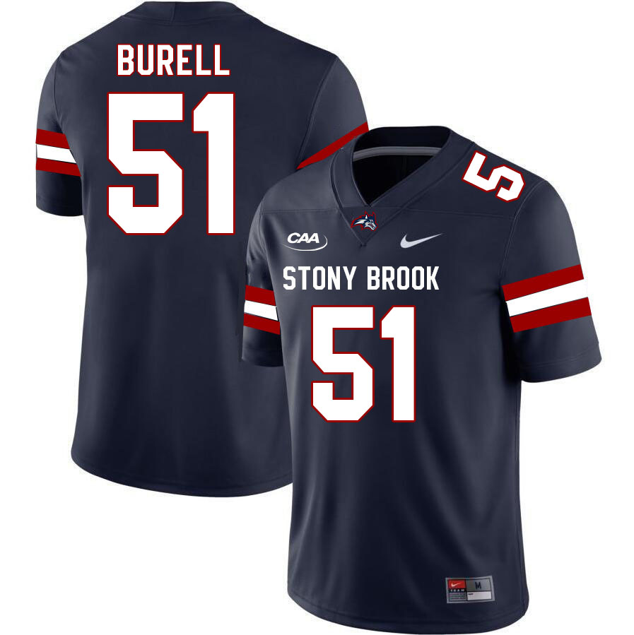 Stony Brook Seawolves #51 Ludvig Burell College Football Jerseys Stitched Sale-Navy